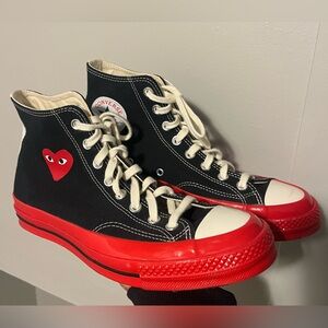 Converse X Commes Des Garcons Play All Star Chuck ‘70 Hi Red Sole Black